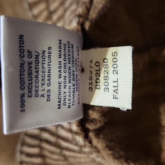 Vtg Old Navy Girl's Brushed Brown Denim Jeans Zip Pockets Pink Ribbon 3T - Picture 6 of 6